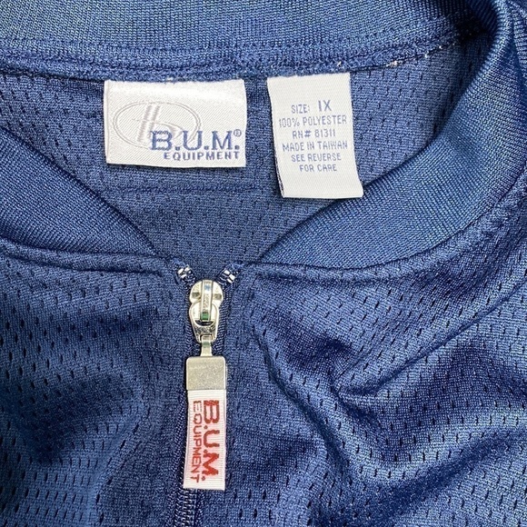 Vintage B.U.M Equipment Navy Blue Full Zip Track Jacket Size Medium - Picture 3 of 4